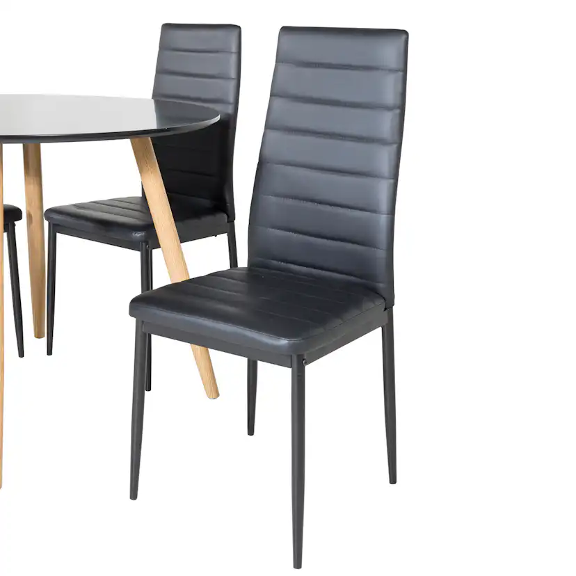 Matgrupp Venture Home Plaza Ø100 cm med 4st Slim Matstolar