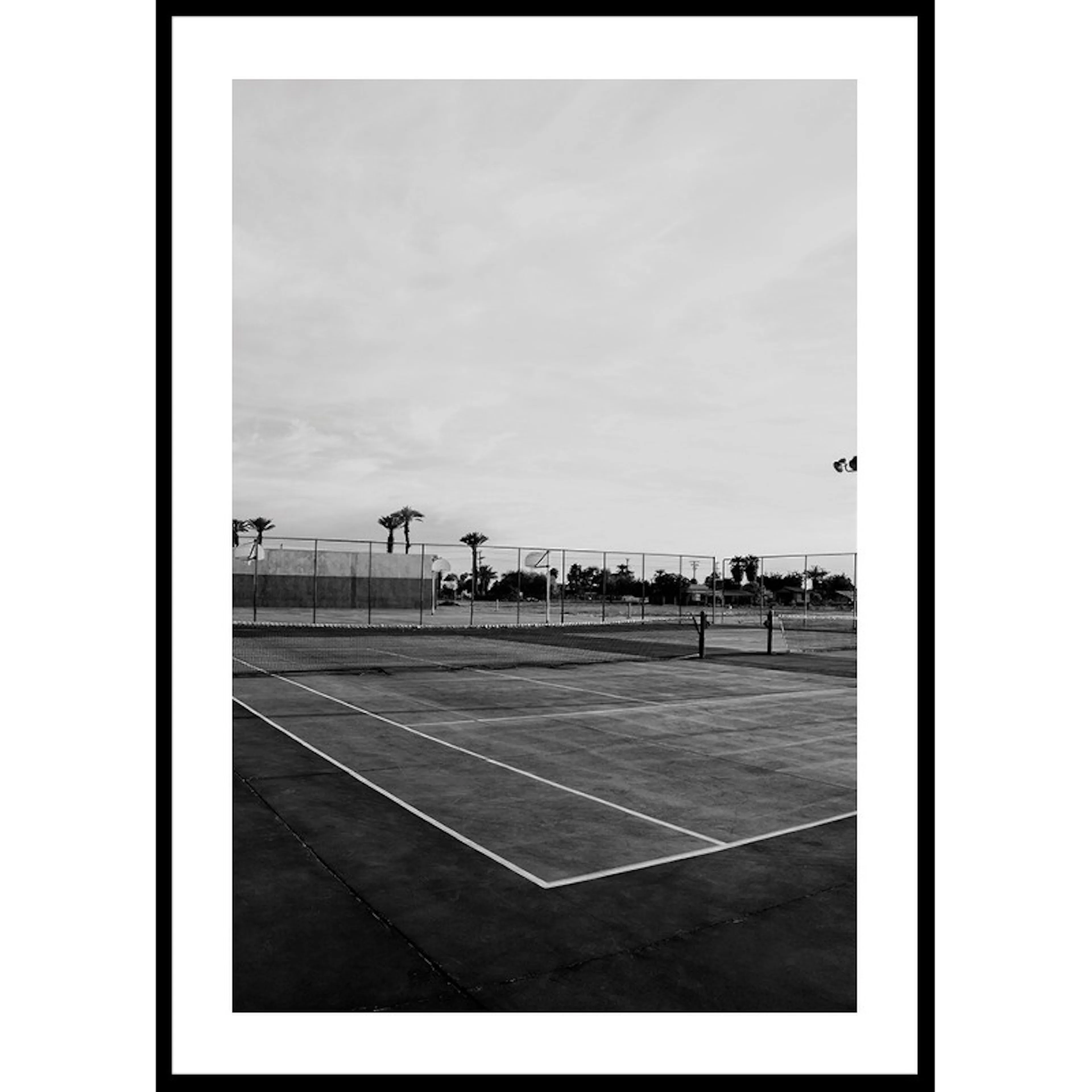 Tennis Court B&W 30x40 30x40 cm