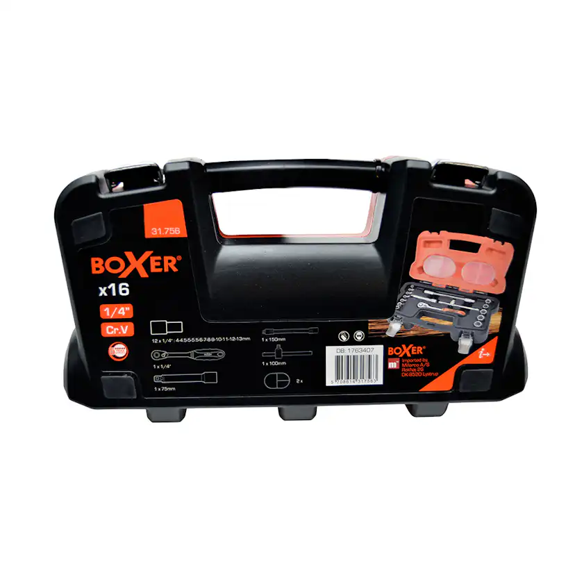 Hylsnyckelsats Boxer 1/4 tum-16-delar
