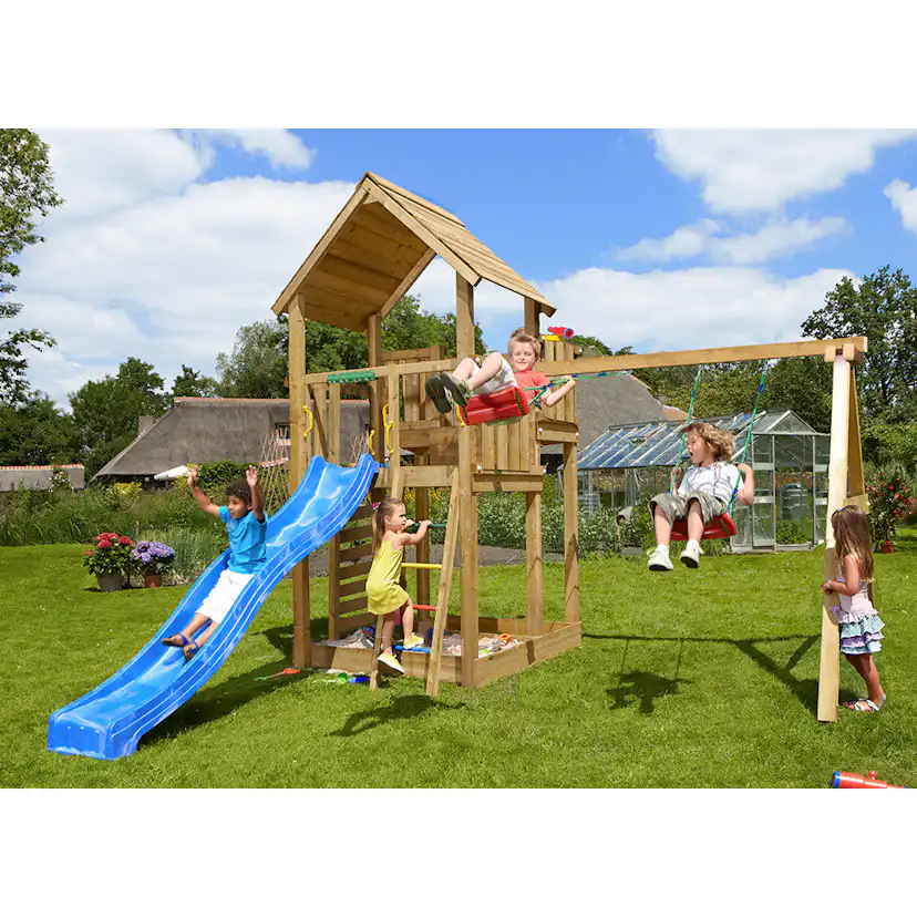 Lektorn Jungle Gym Palace 2.1 Swing Modul 220 Blå Rutschkana & Sand