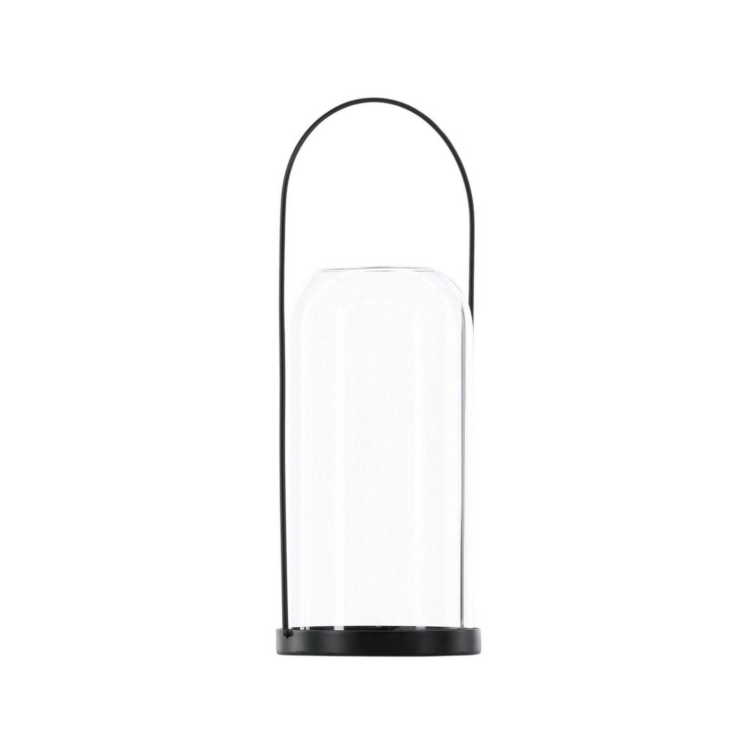 Flora Lantern -  Black/Clear Glass -  H35*13cm Diamater: 130 mm