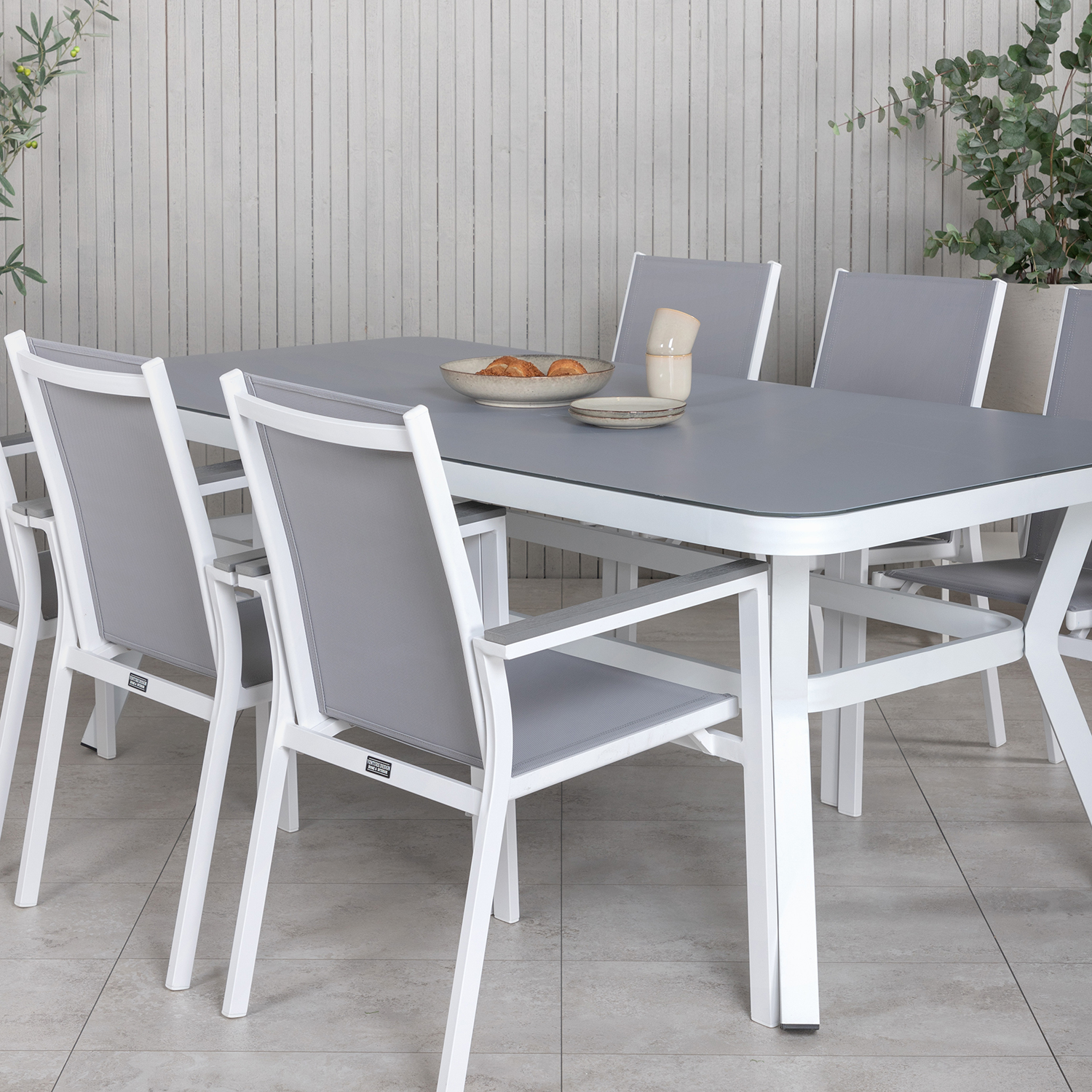Matgrupp Utomhus Venture Home Virya 160x90 med 6 Parma Trädgårdsstolar
