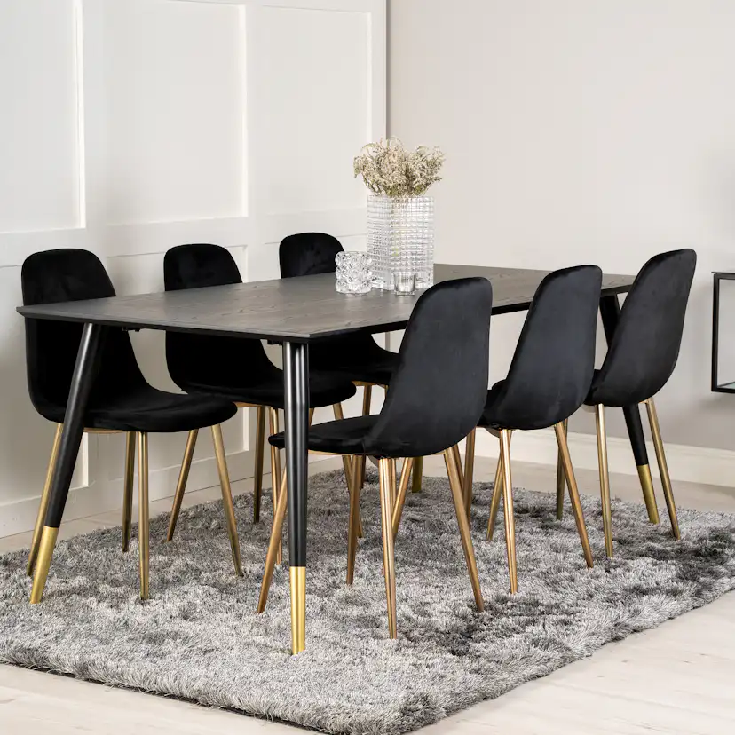 Matgrupp Venture Home Disa med 6 Pobbie Stolar Sammet