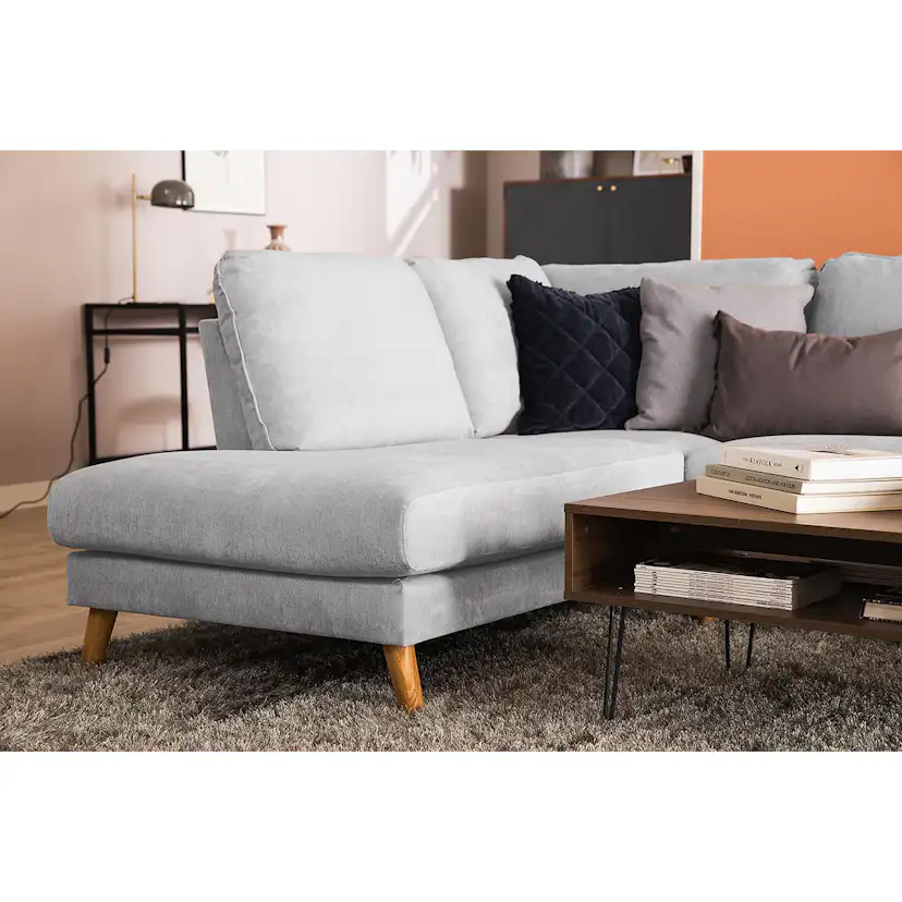 Trend Lyx U-soffa med Divan Höger Ljusgrå