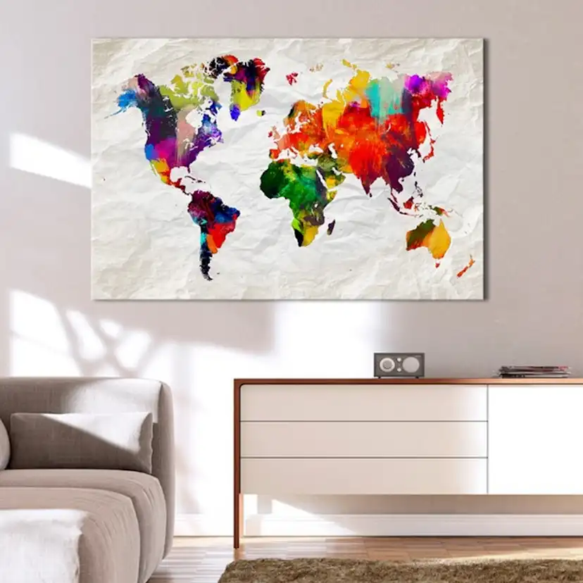 Tavla Arkiio World Map Rainbow Madness