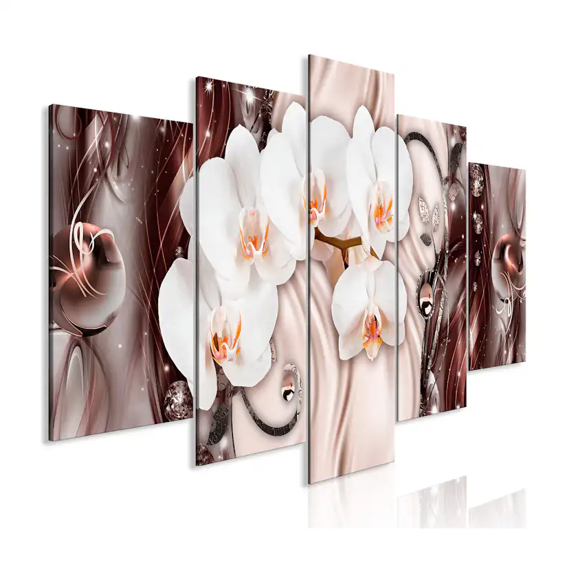 Tavla Arkiio Orchid Waterfall Wide Brown 5 delar