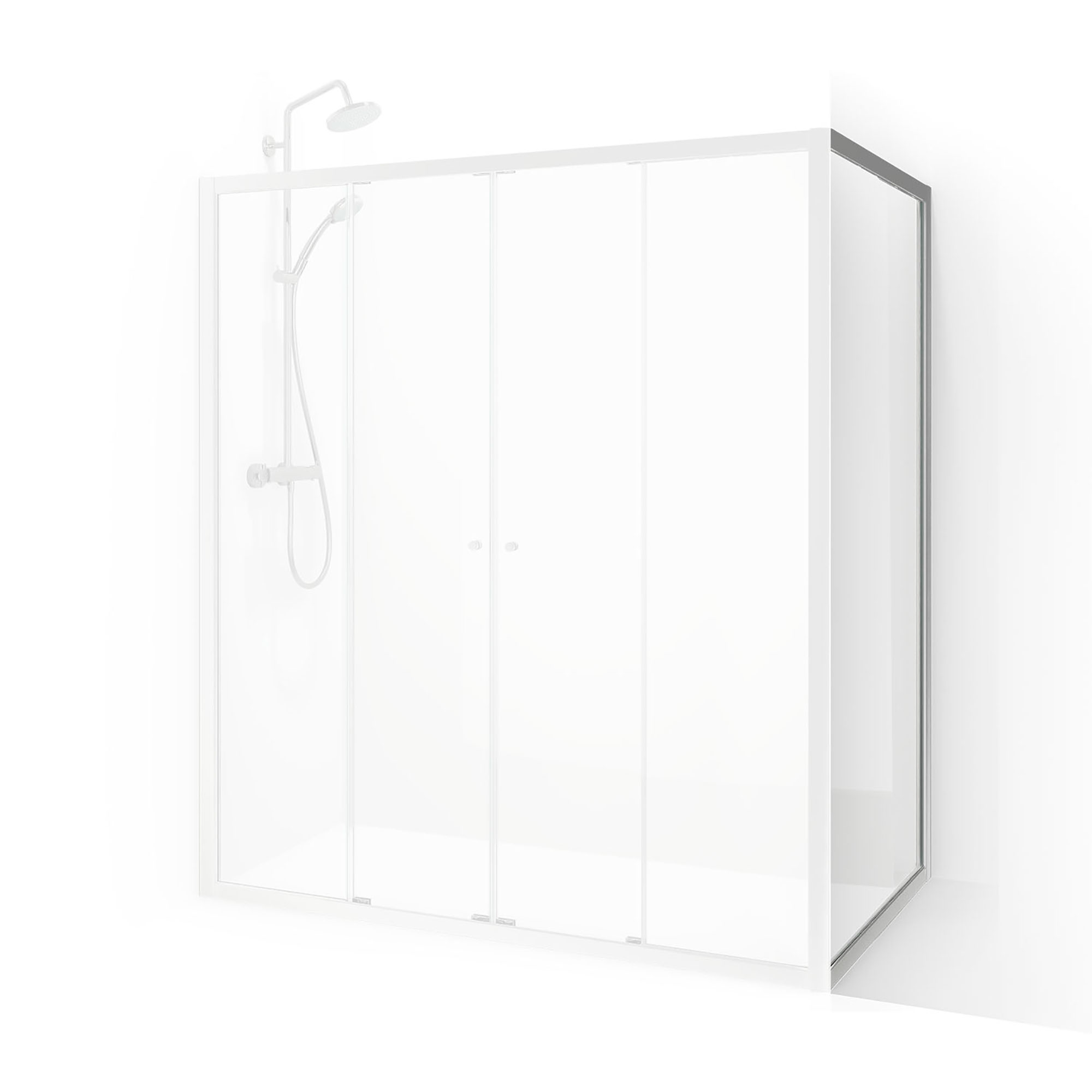 Flow Vinkelvagg 90 Nat Kl 900x1900 mm, Natur, Klarglas