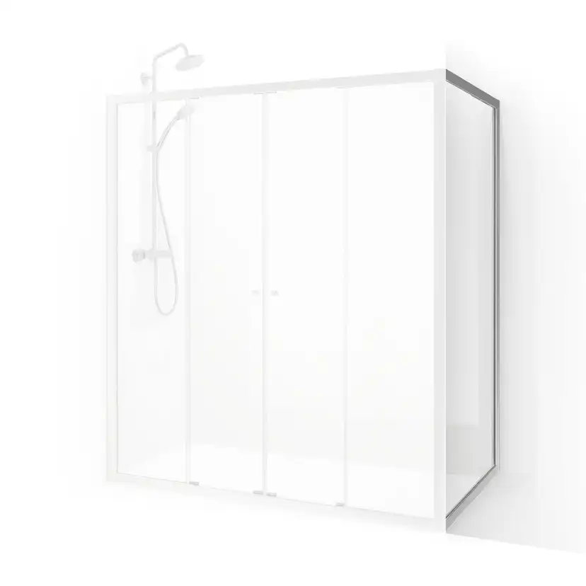 Flow Vinkelvagg 90 Nat Kl 900x1900 mm, Natur, Klarglas