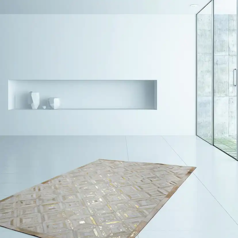 Tashthton Matta Pol Elfenben/Guld 160x230 cm 160x230 cm