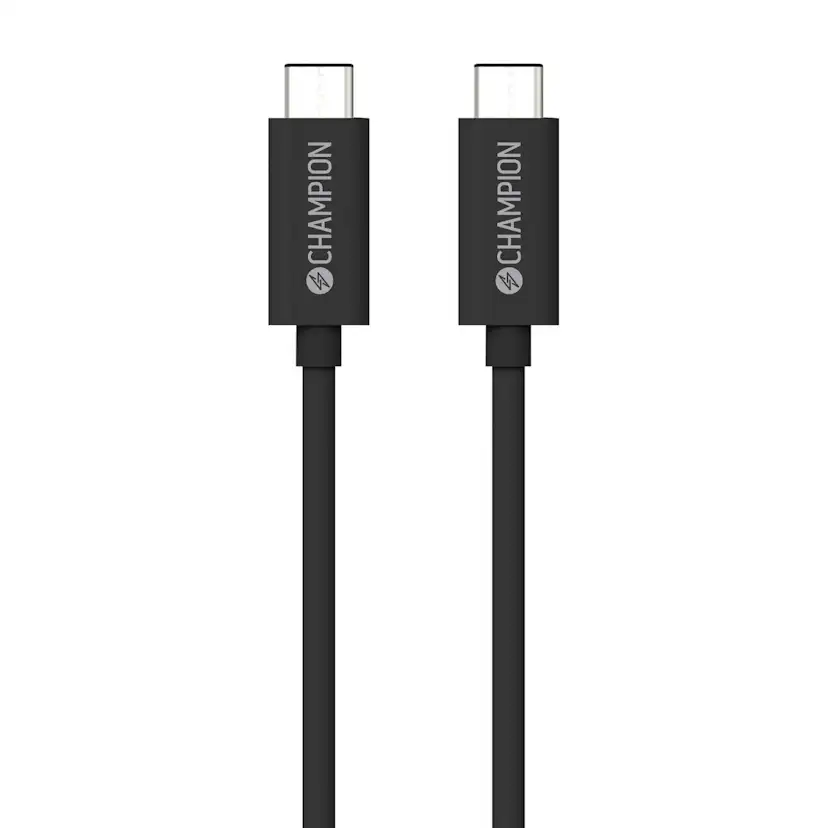 USB-C Champion Kabel 2m 100W Svart