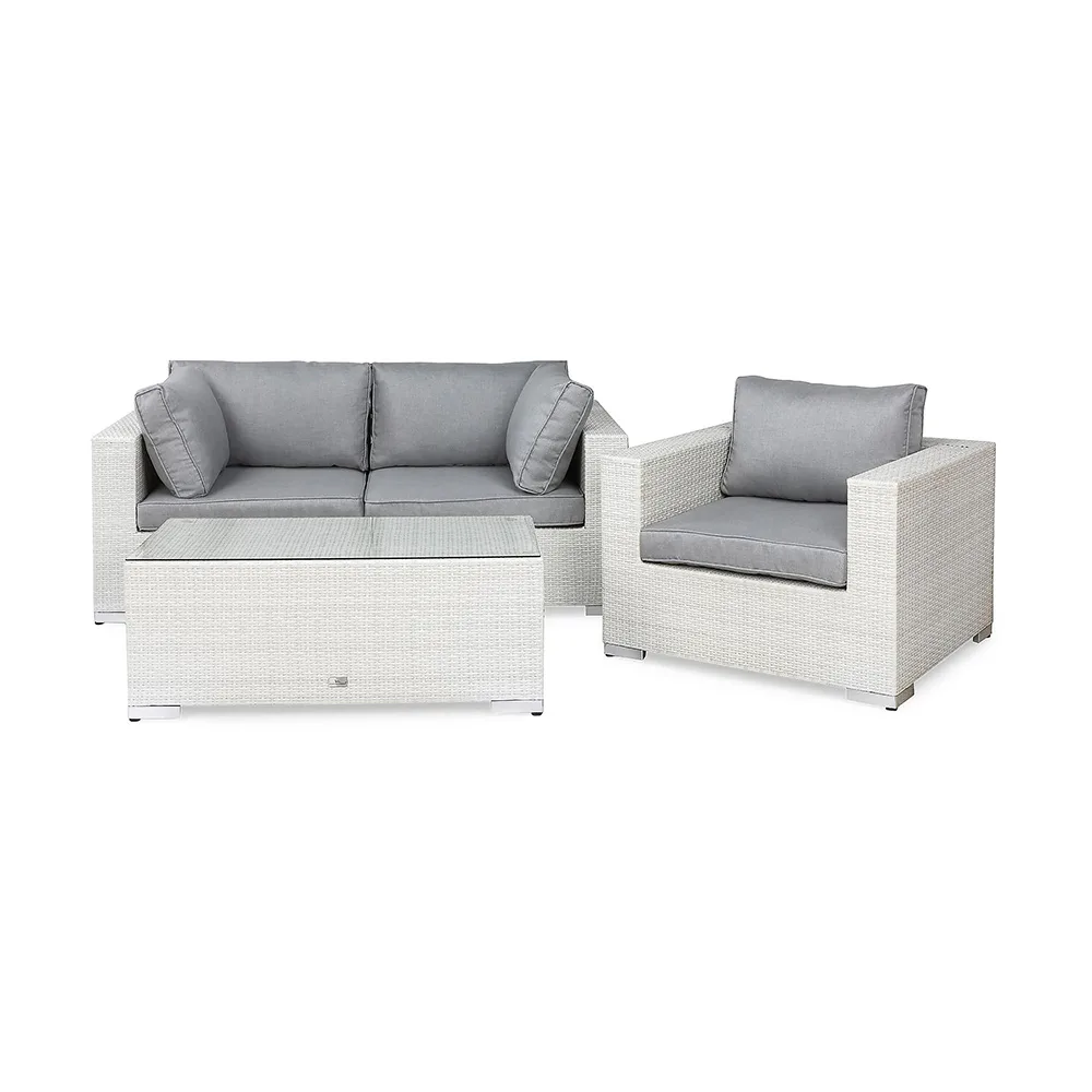 Loungegrupp Comfort Garden Bahamas Soffa 3-sits med Utebord Utomhus