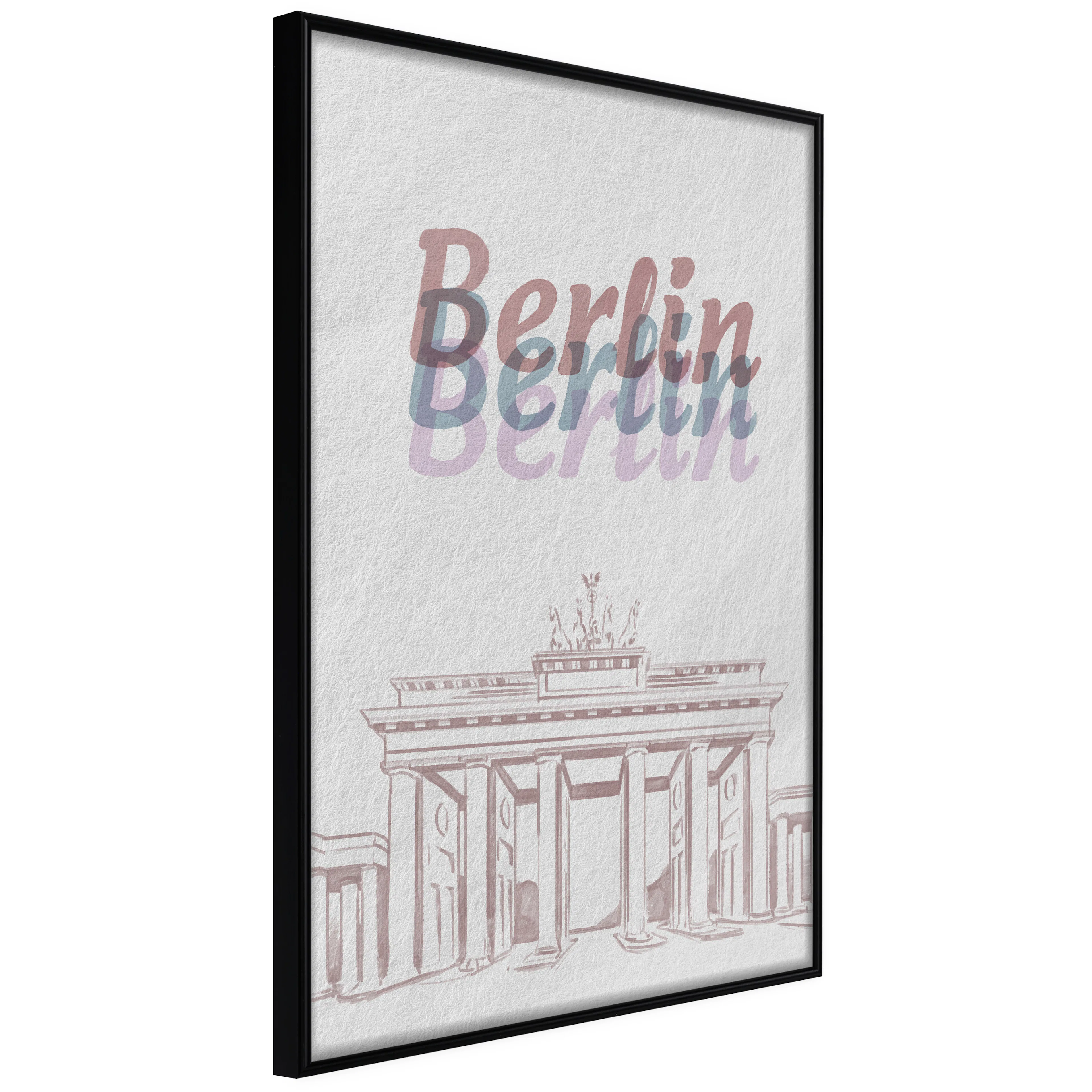 Affisch - Berlin in Watercolours [Poster] 40x60 Svart ram, 40x60 cm
