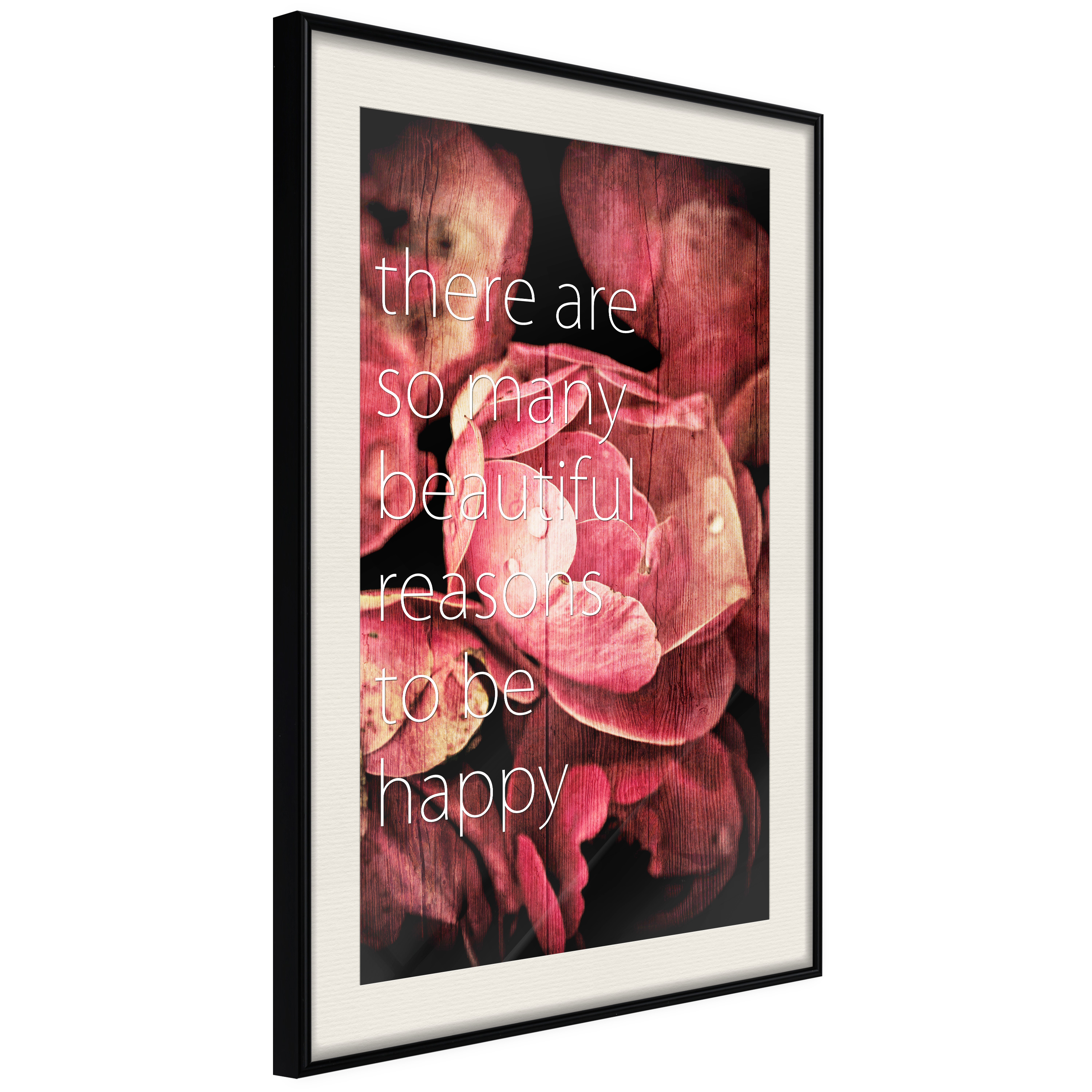 Affisch - There Are so Many Beautiful Reasons to Be Happy [P Svart ram med passepartout, 40x60 cm