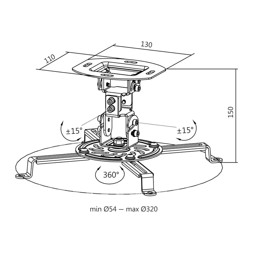 Projektorfäste LogiLink Universal 150 mm