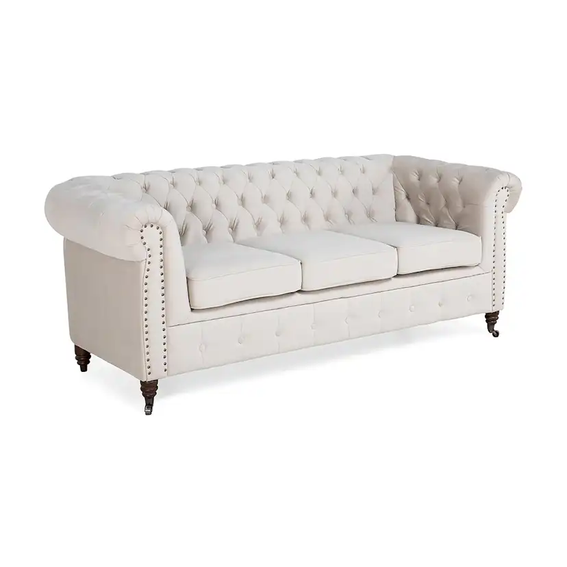 Chesterfield Deluxe 3-sits Soffa Beige
