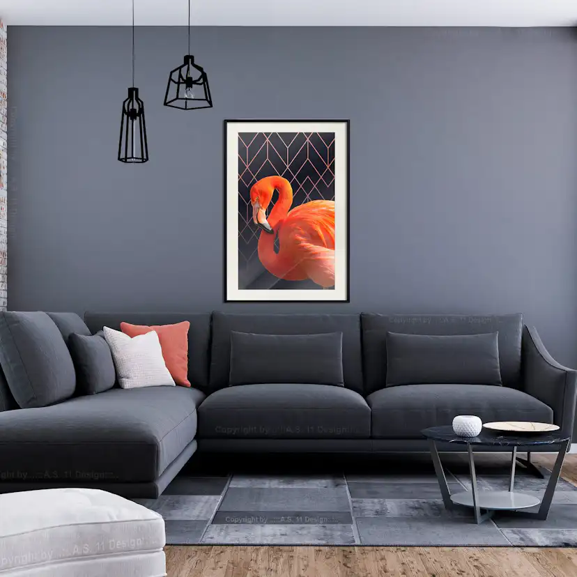 Poster Artgeist Affisch Flamingo Solo