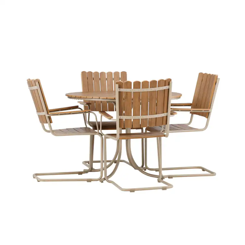 Holmsund Dining Set - Beige / Polywood Beige