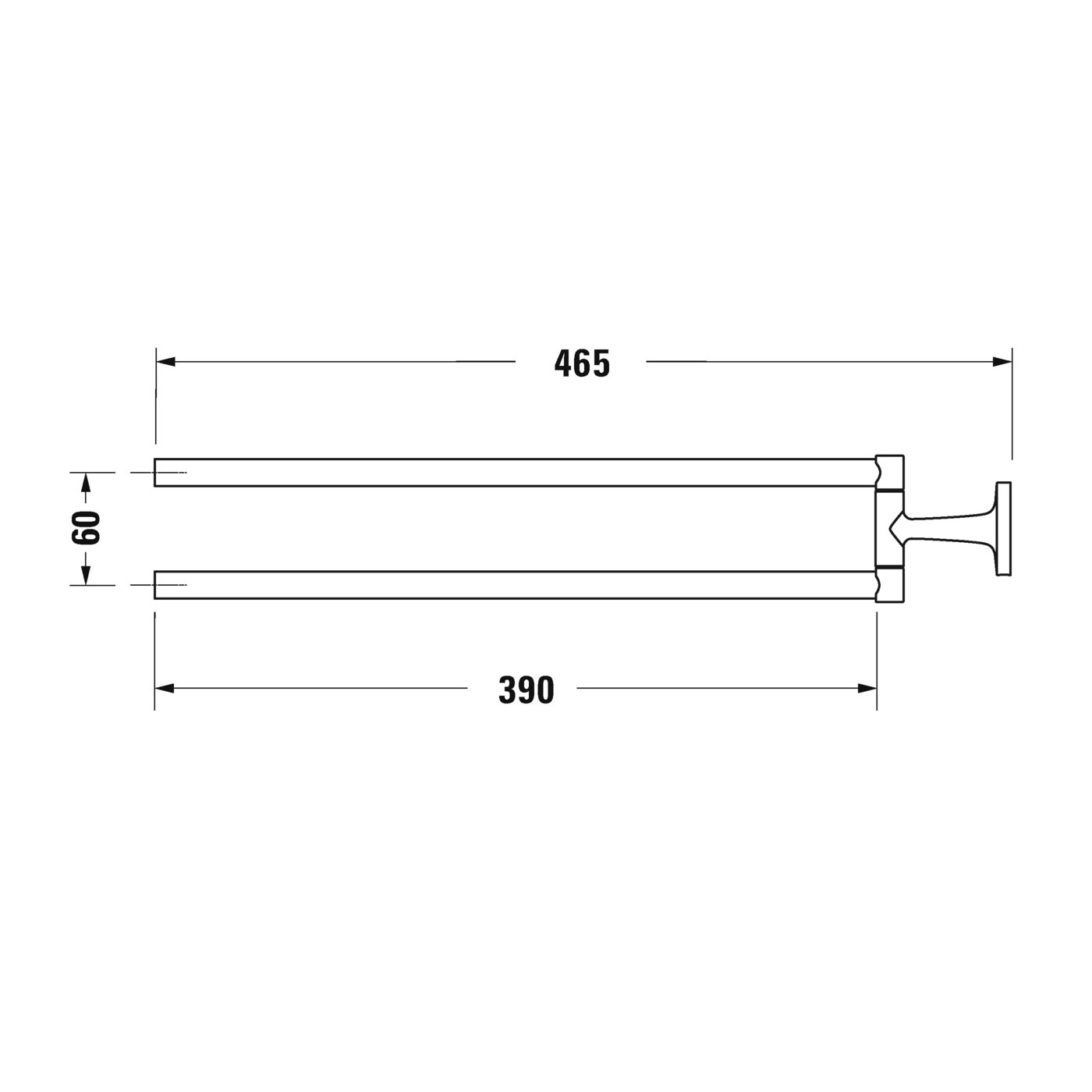 Handdukshållare Duravit Starck T 009941 Krom Krom