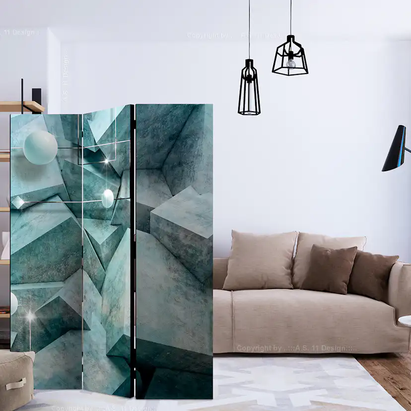 Rumsavdelare Skärmvägg Arkiio Concrete Cubes Green 135x172 cm