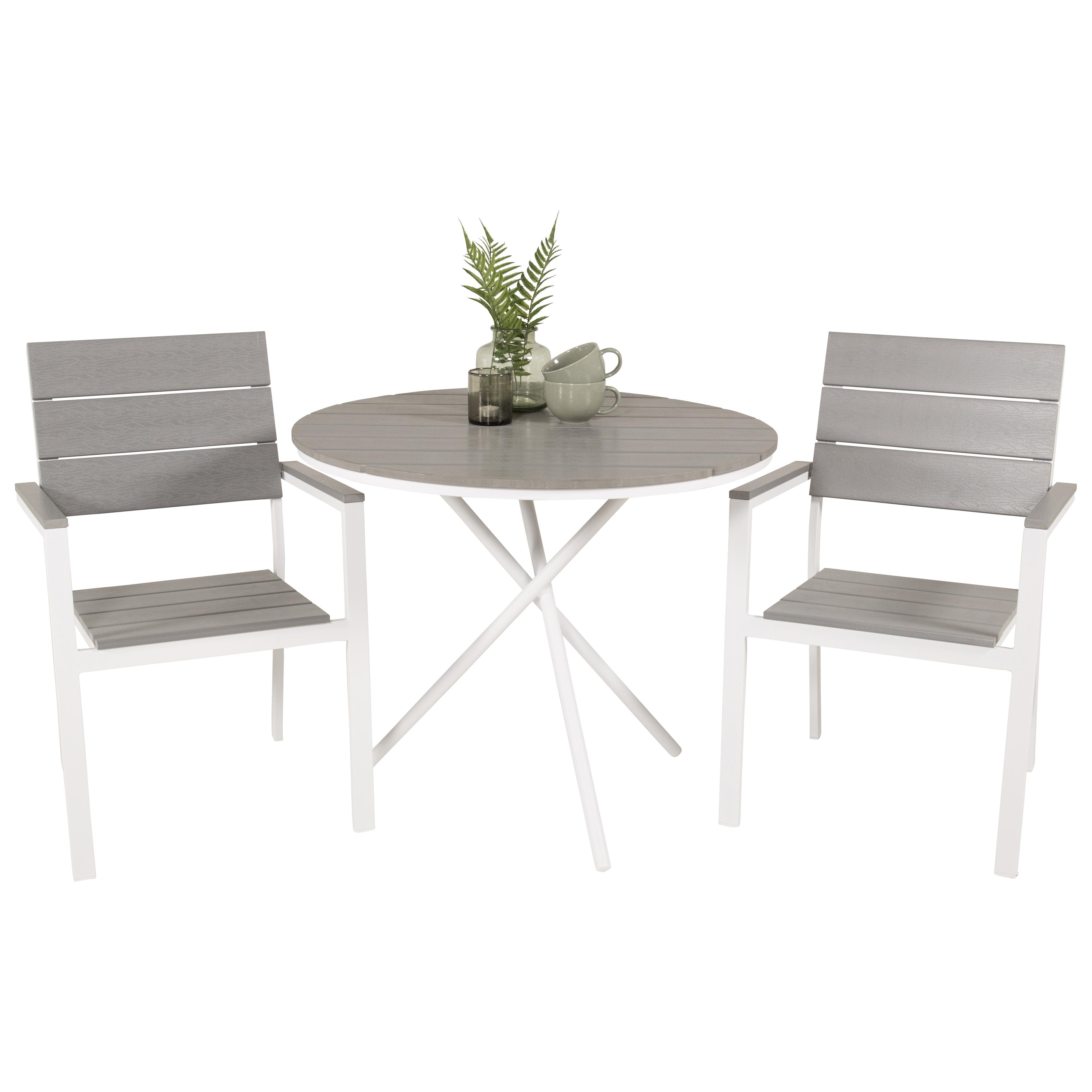 Cafégrupp Venture Home Pincy Ø 90 med 2 Lova Trädgårdsstolar Utomhus