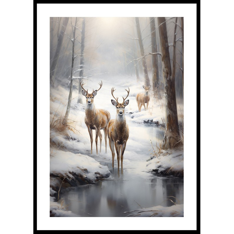 Roe Deer In Winter No1 50x70 50x70 cm