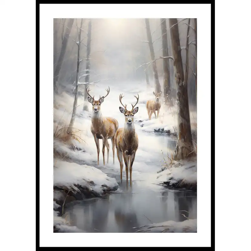 Roe Deer In Winter No1 50x70 50x70 cm