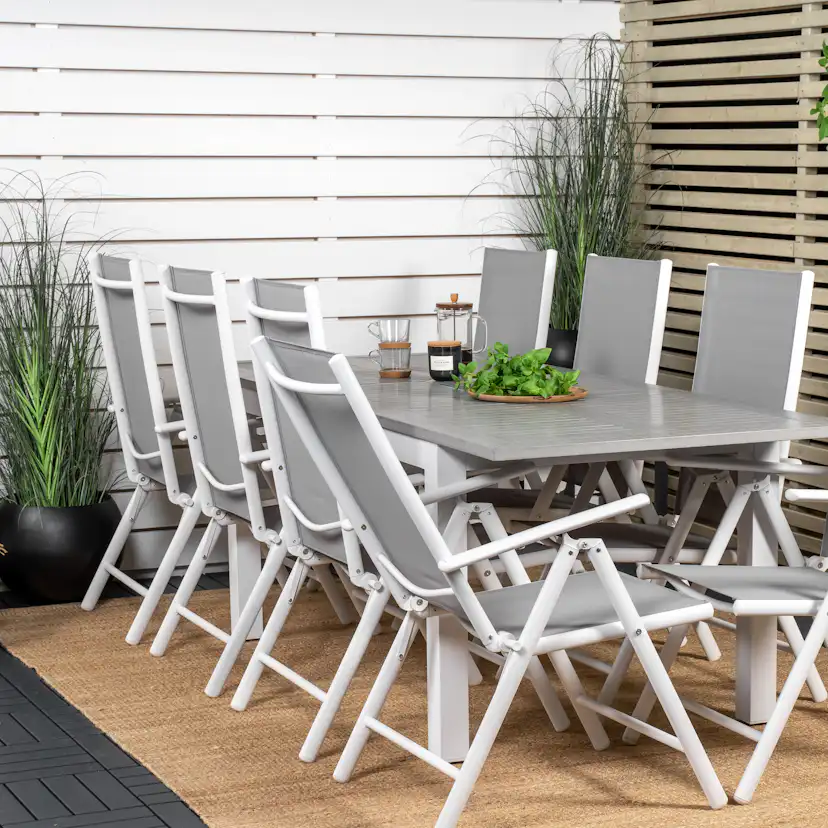 Matgrupp Venture Home Aleyna 160/240 med 8 Bront Matstolar