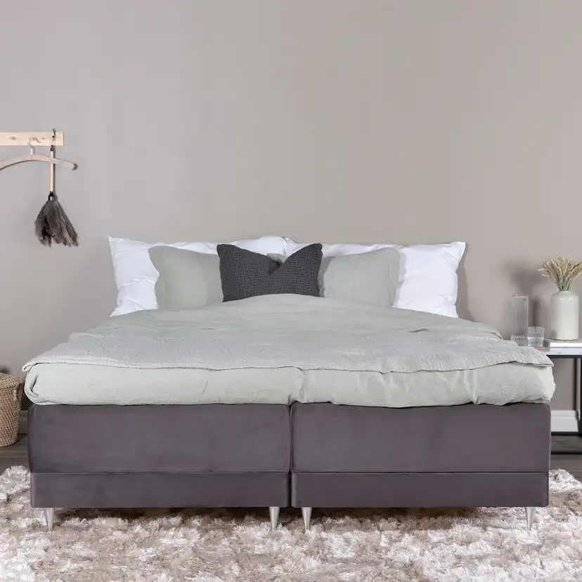 Ställbar Kontinentalsäng Venture Home Vansbro 180x200 Mörkgrå Sammet