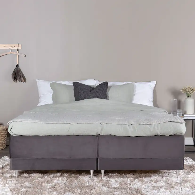 Ställbar Kontinentalsäng Venture Home Vansbro 180x200 Mörkgrå Sammet