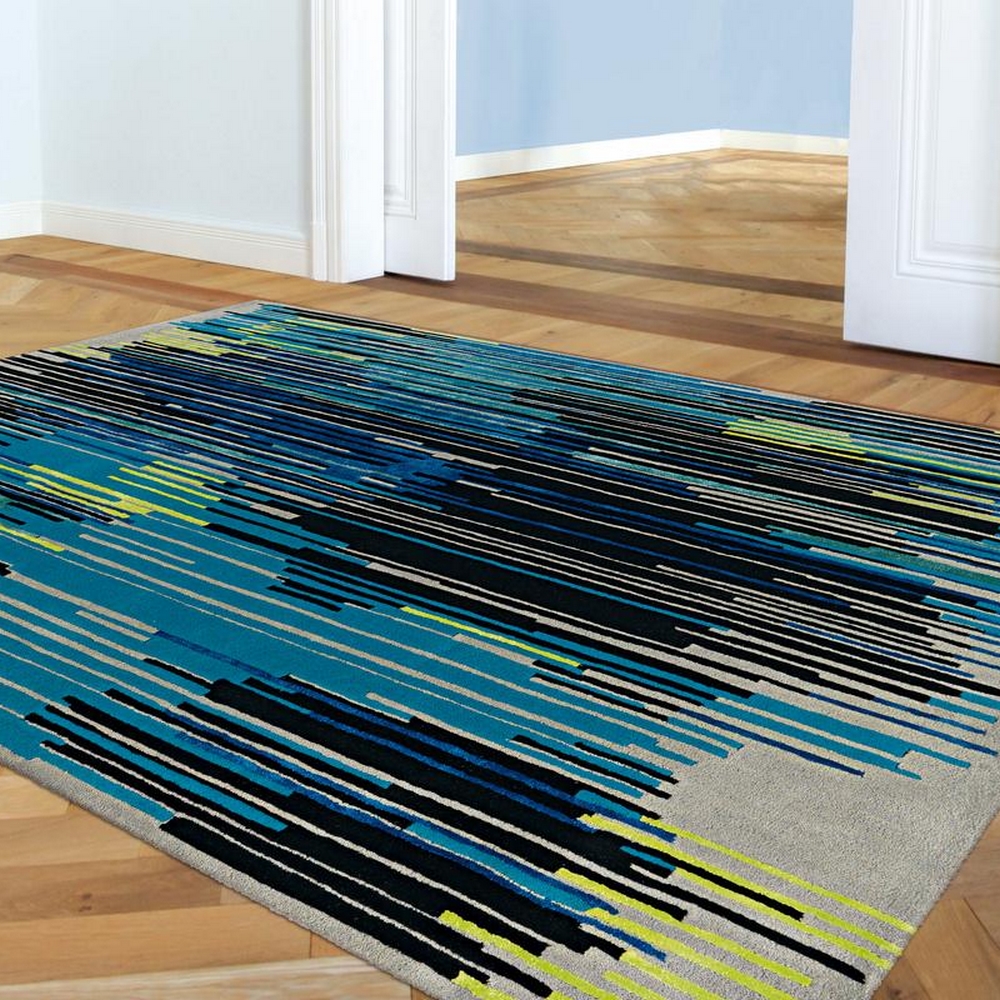 Derna Matta Mew Flerfärgad/Blå 170x240 cm Flerfärgad/Blå, Mått: 170x240 cm