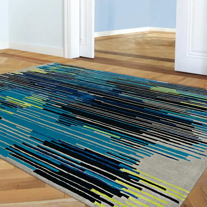 Derna Matta Mew Flerfärgad/Blå 170x240 cm Flerfärgad/Blå, Mått: 170x240 cm