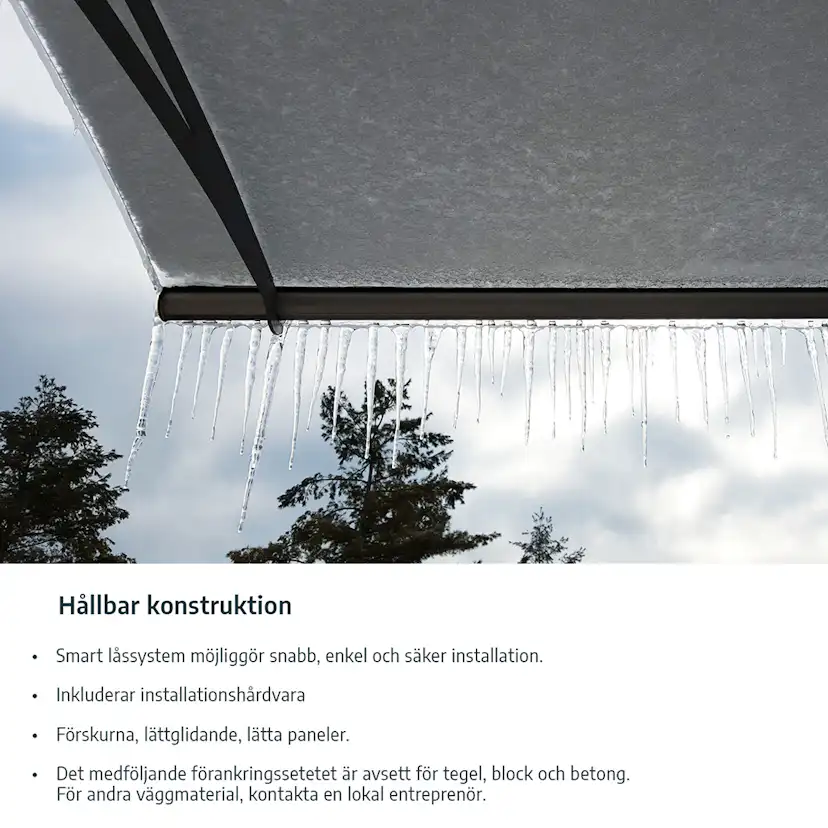 Entrétak Canopia by Palram Sophia XL Grå Klar 1,4 X 6 m