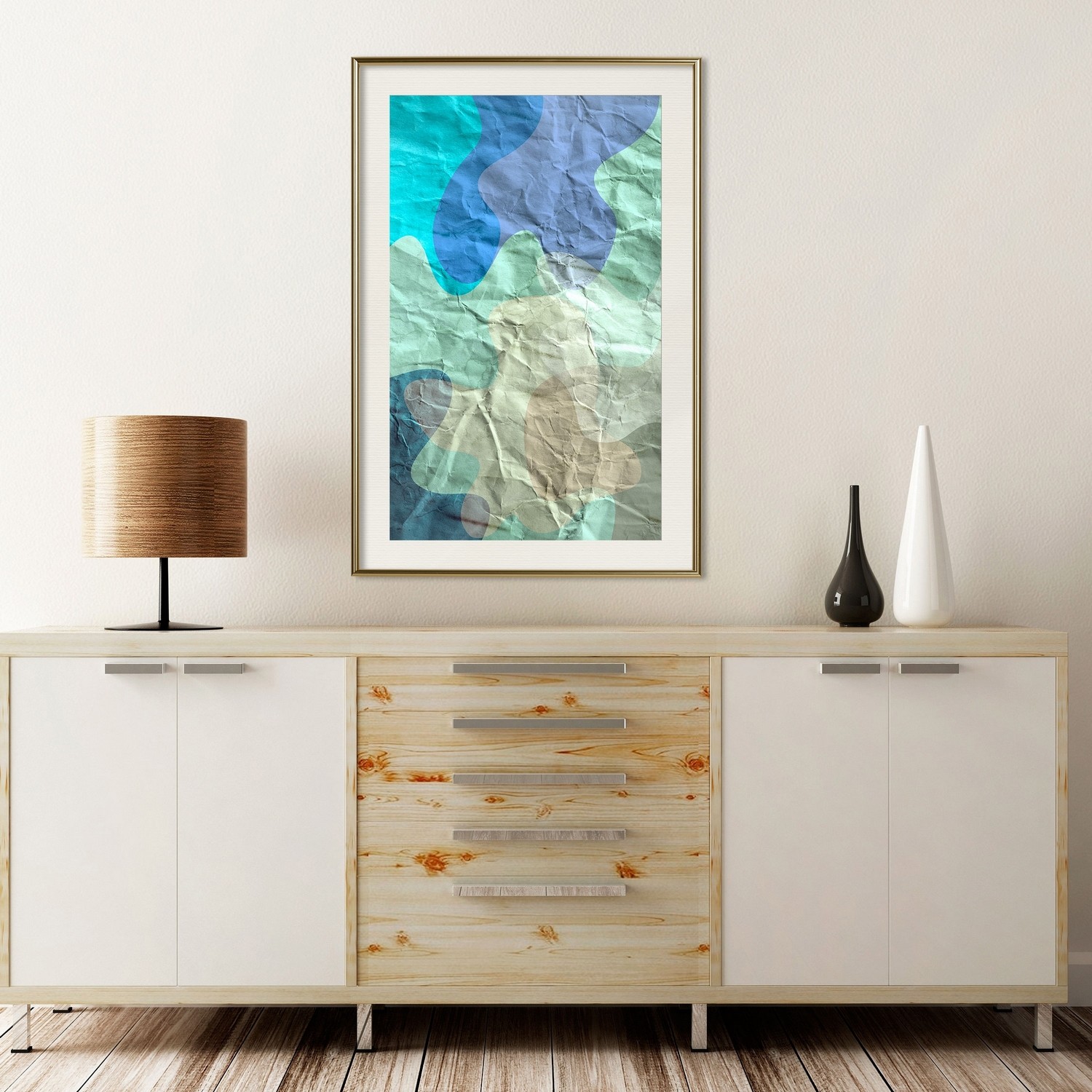 Affisch - Colours of Lake [Poster] 30x45 Guld ram med passepartout, 30x45 cm