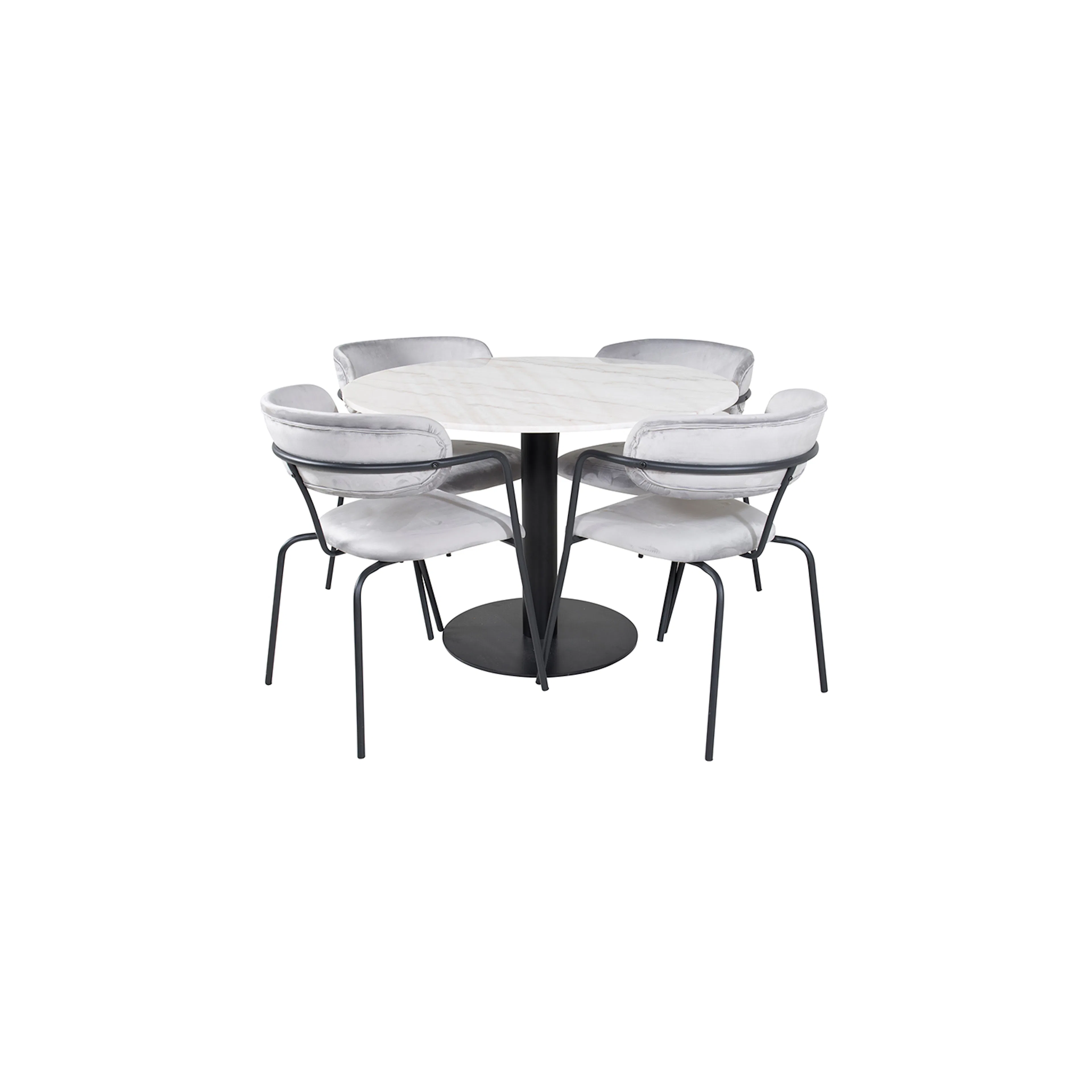 Matgrupp Venture Home Estelle med 4 Aris Stolar Sammet