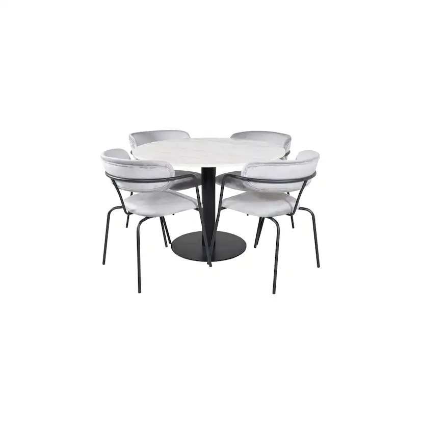 Matgrupp Venture Home Estelle med 4 Aris Stolar Sammet