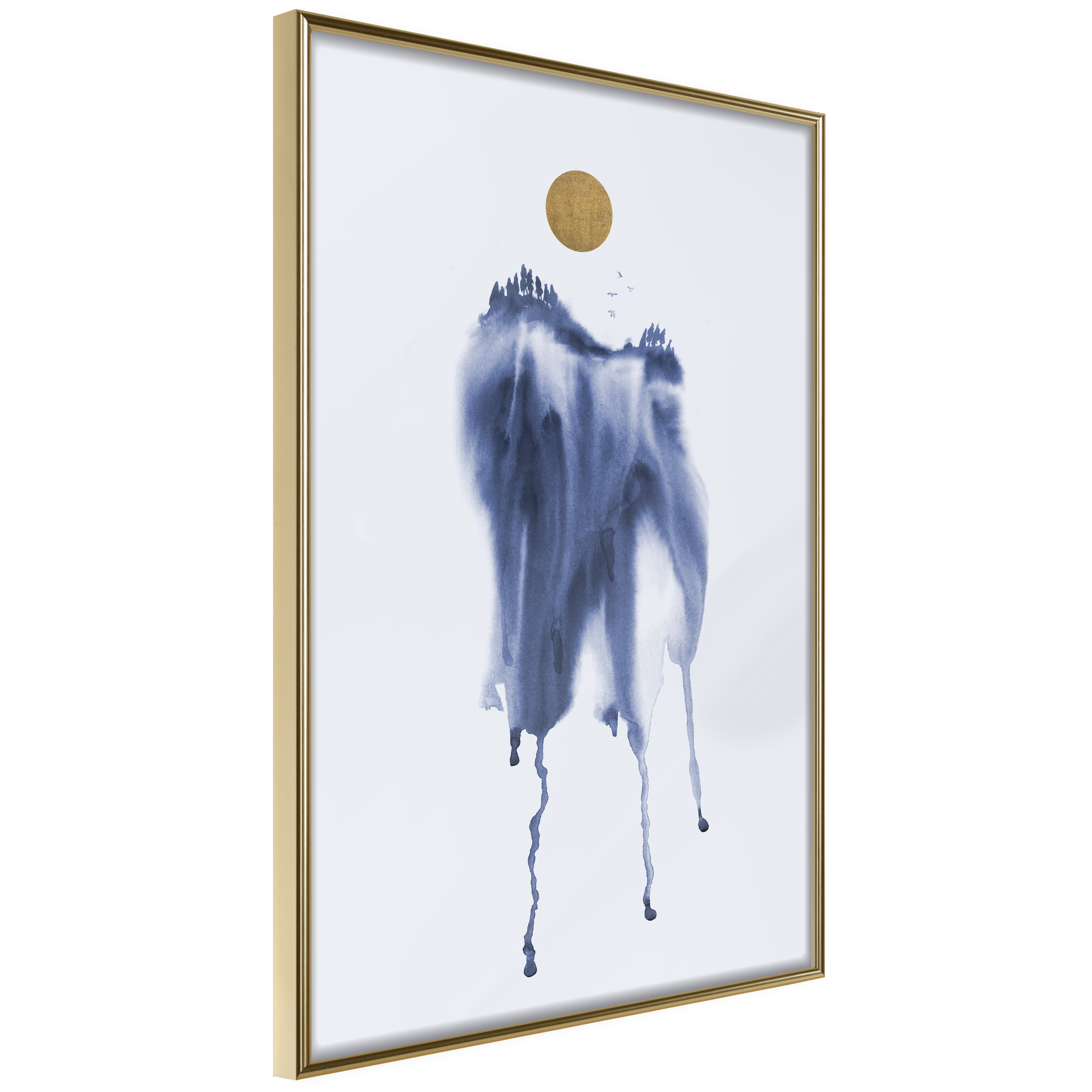 Affisch - Watercolour Abstraction [Poster] 40x60 Guld ram, 40x60 cm