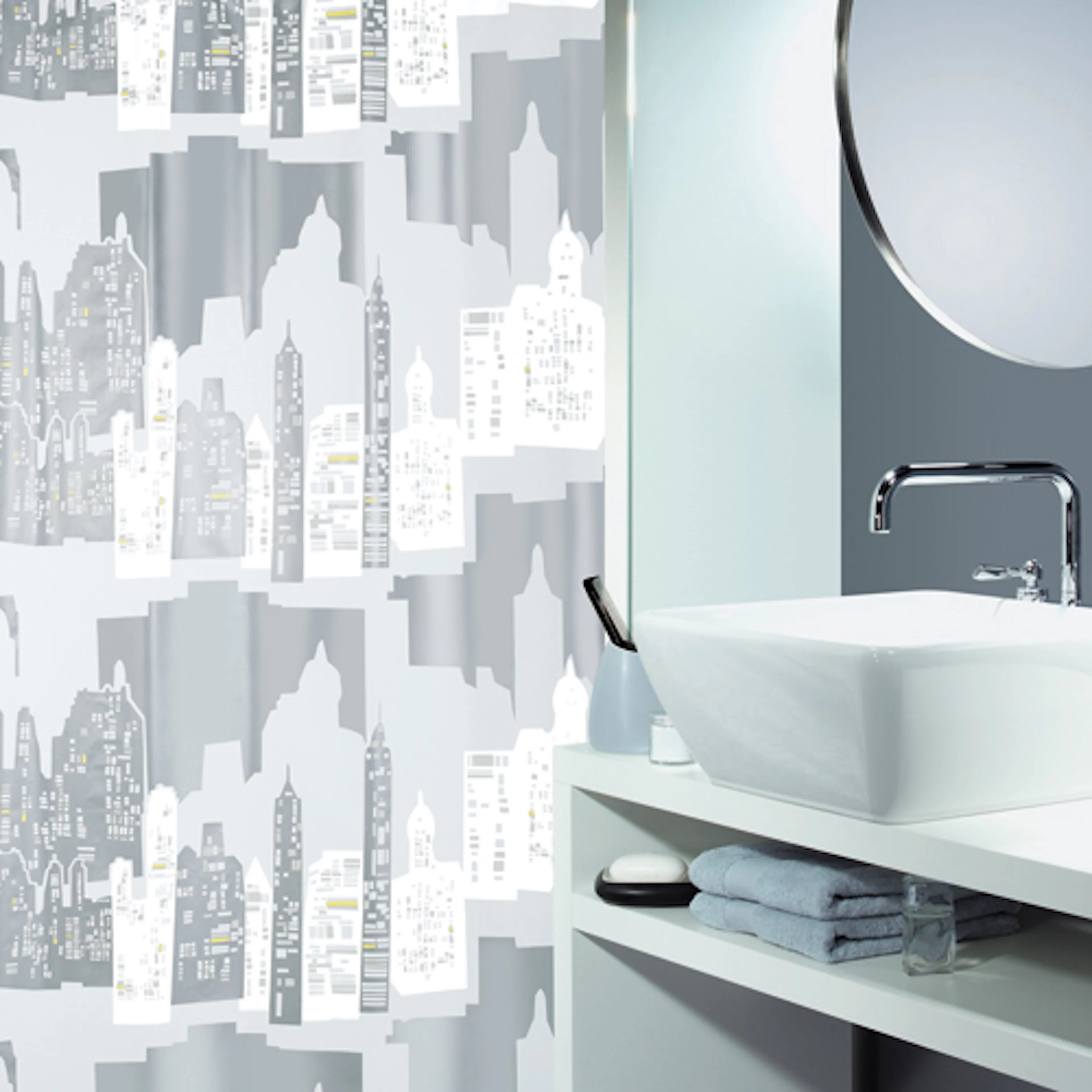 Duschdraperi Spirella Skyline silver 180x200