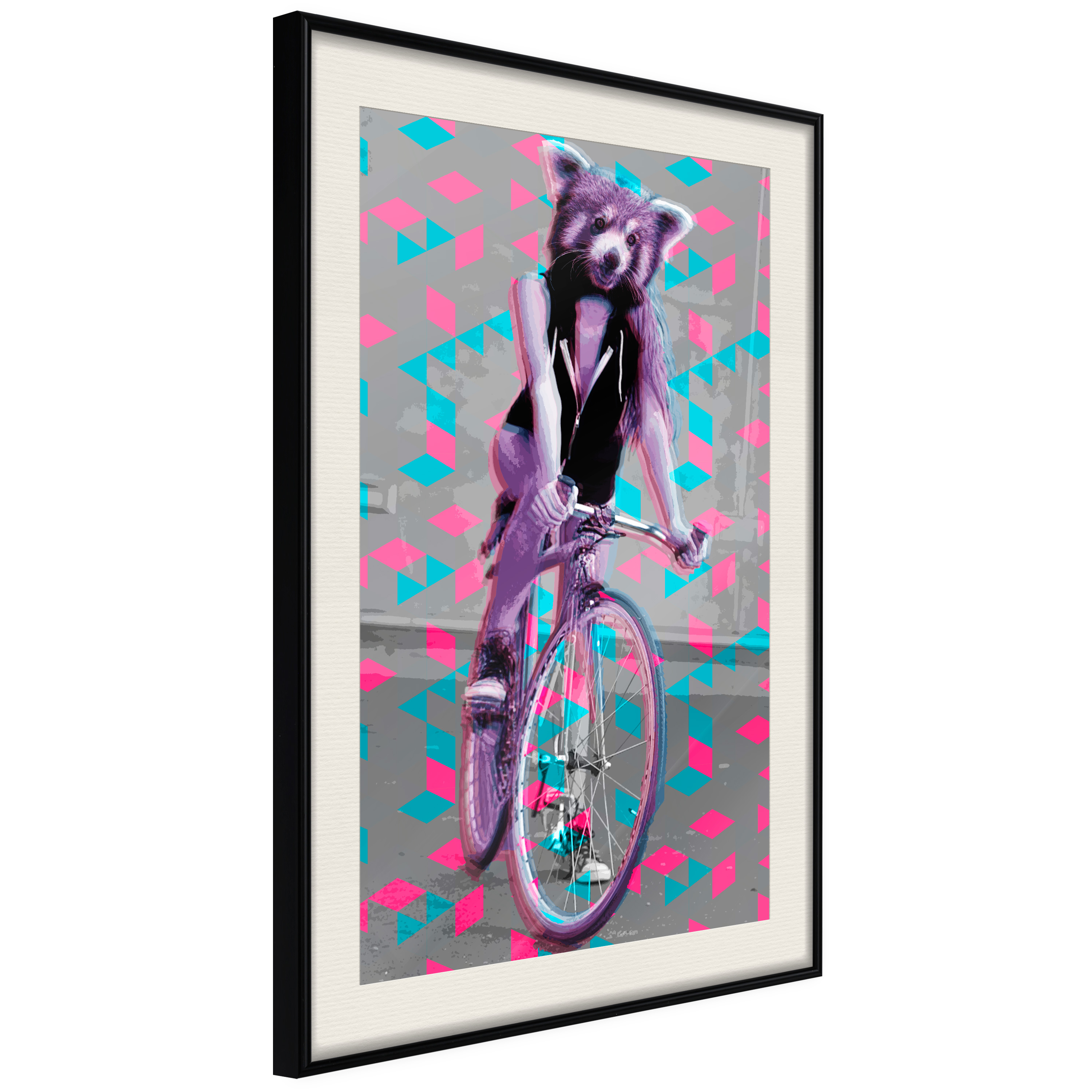 Poster Artgeist Affisch Raccoon On The Bike