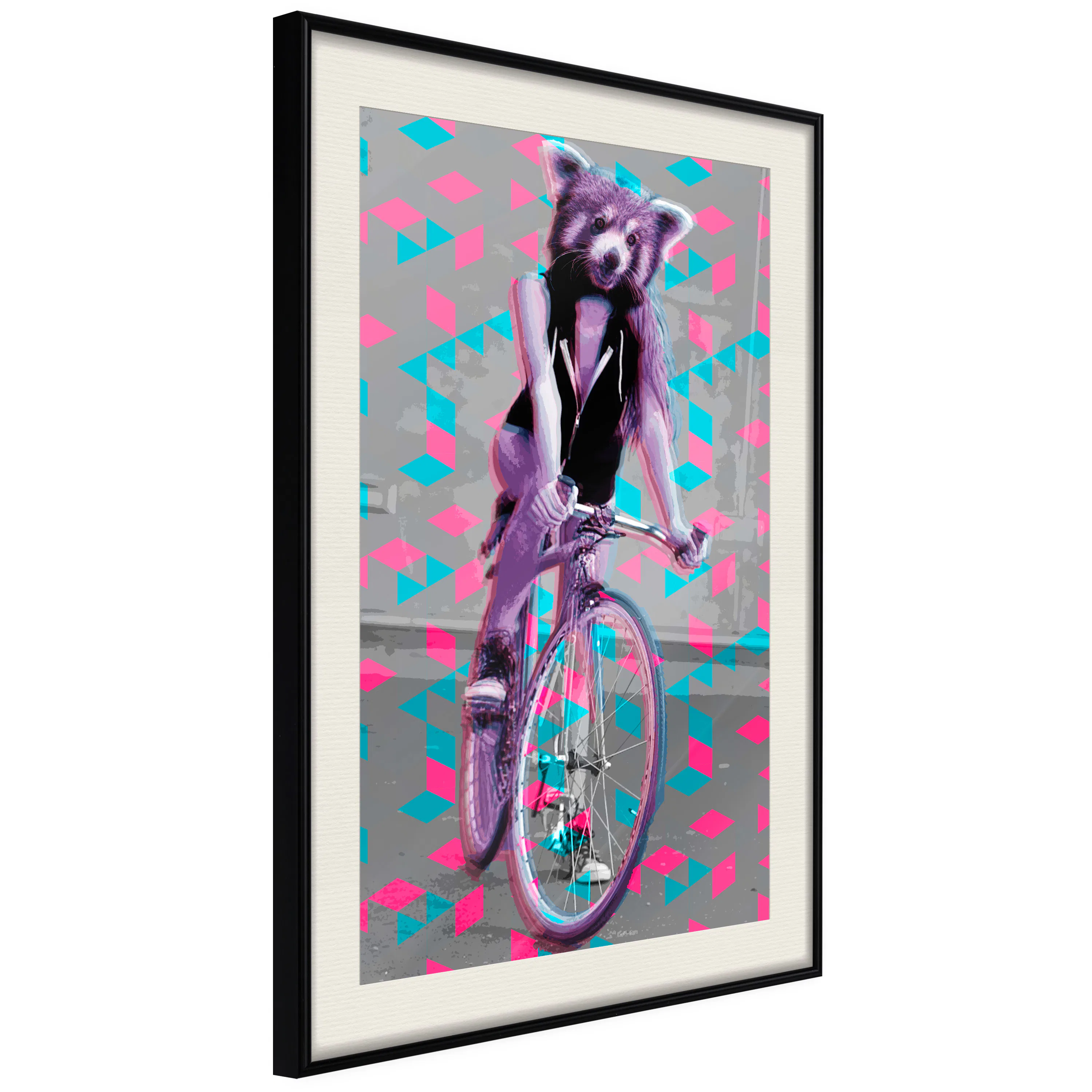 Poster Artgeist Affisch Raccoon On The Bike