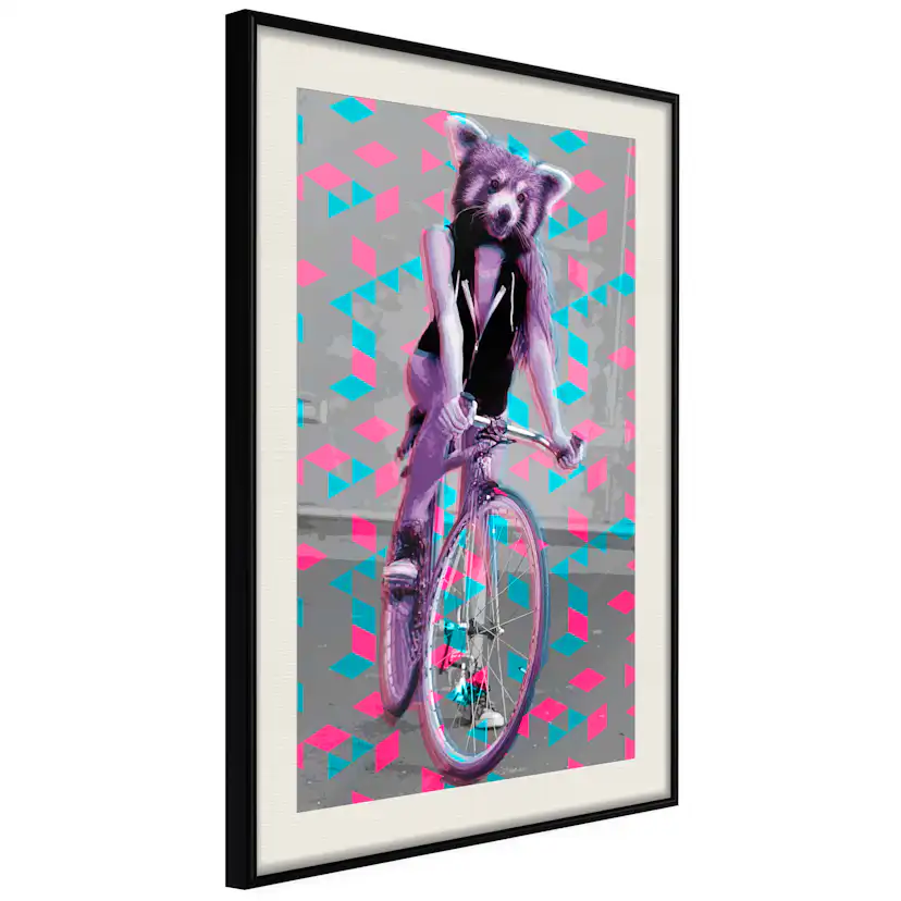 Poster Artgeist Affisch Raccoon On The Bike