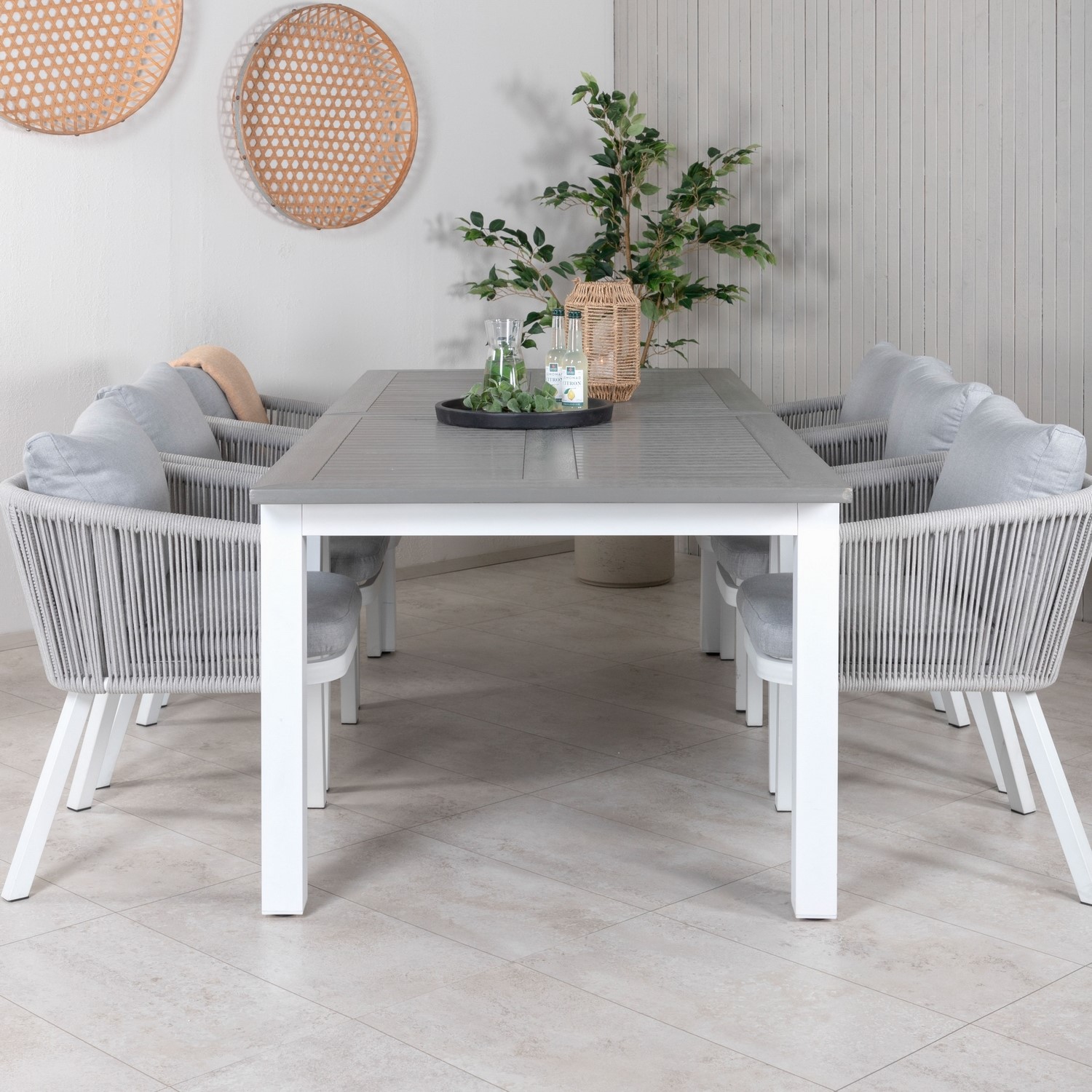 Matgrupp Venture Home Aleyna Vit med 6 Virya Matstolar