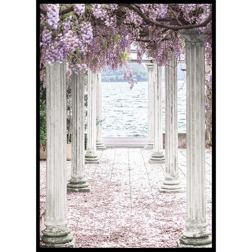 Poster Gallerix Pillars With Wisteria Flower-Roof