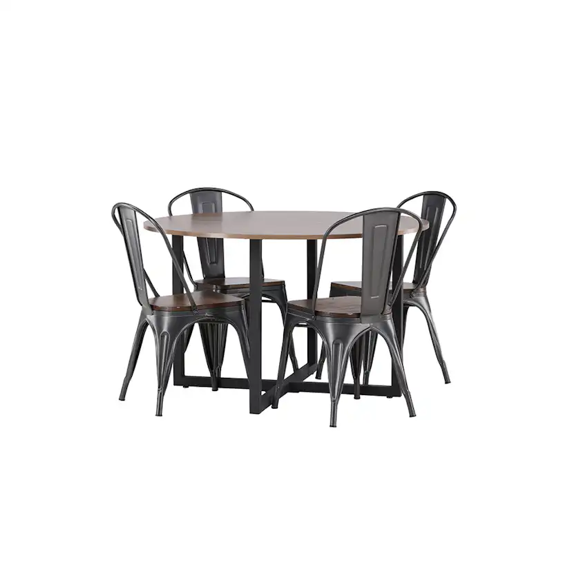 Matgrupp Venture Home Durango Ø 120 cm med 4 Tempe Stolar