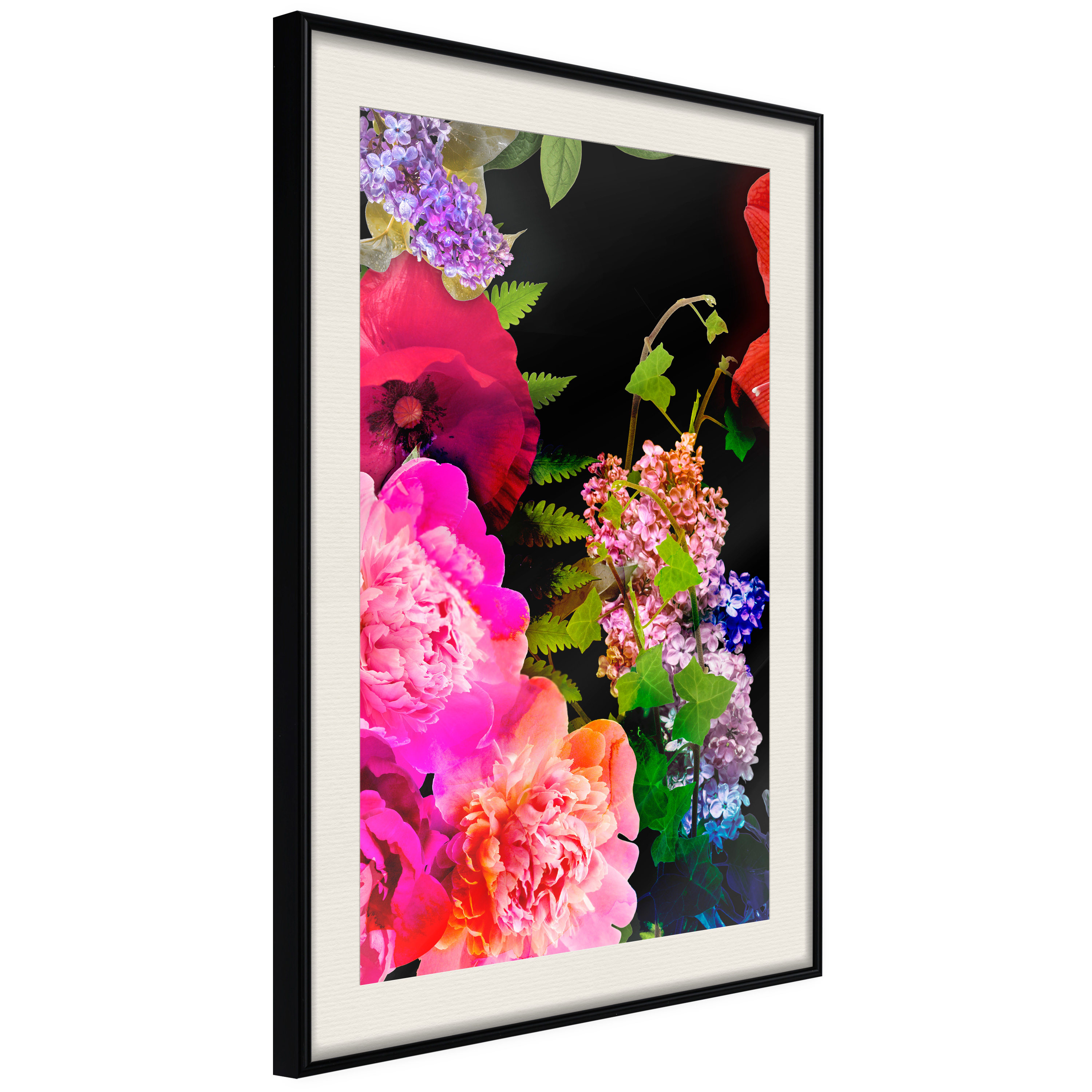 Affisch - Land of Flowers [Poster] 20x30 Svart ram med passepartout, 20x30 cm