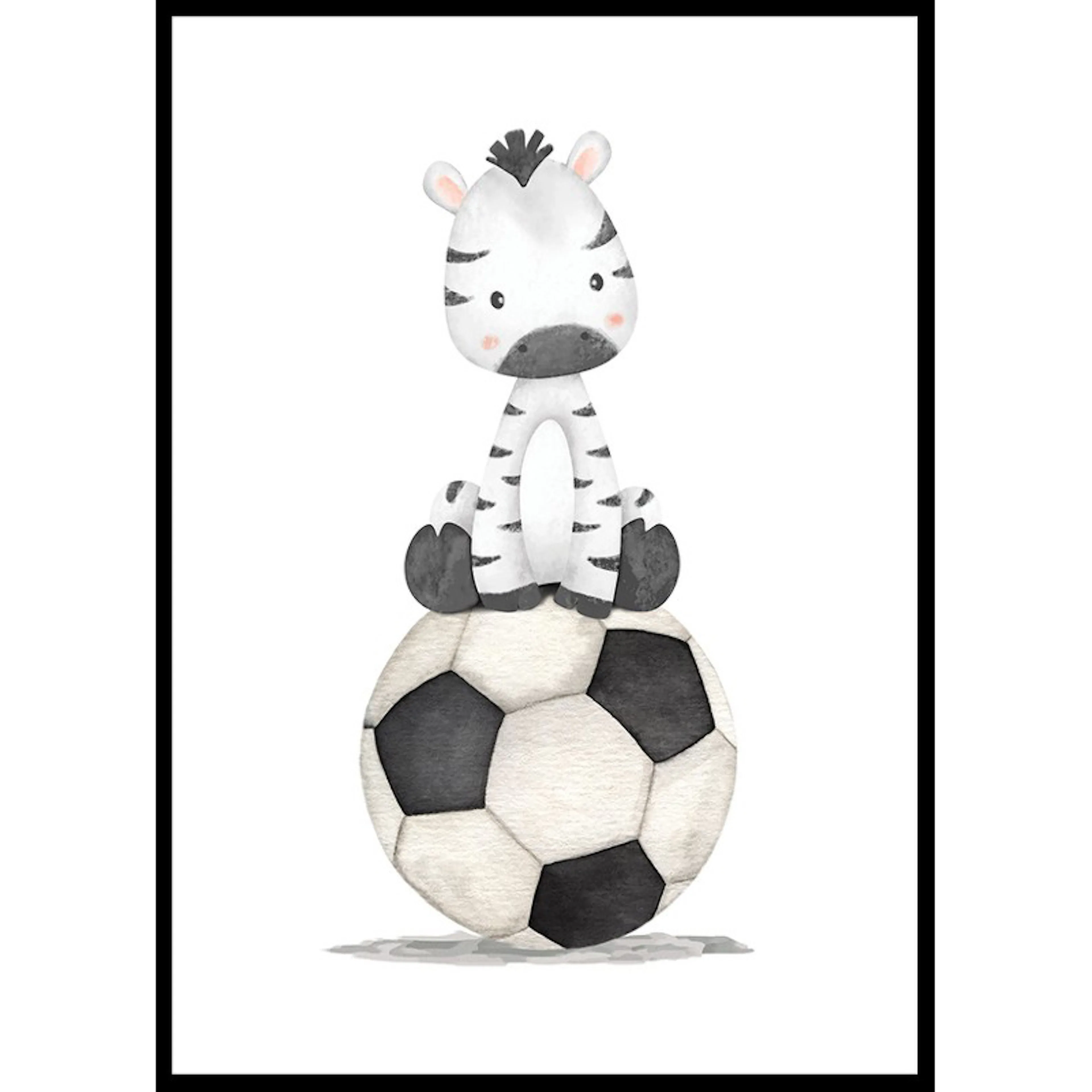 Zebra With Soccer Ball 30x40 30x40 cm