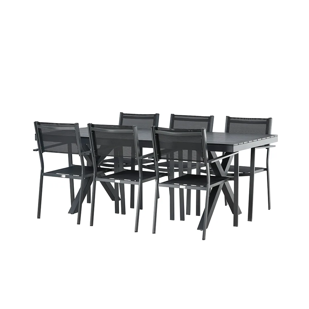 Garcia Diningtable Alumnium - Black / Rectangular 100*200* + Svart