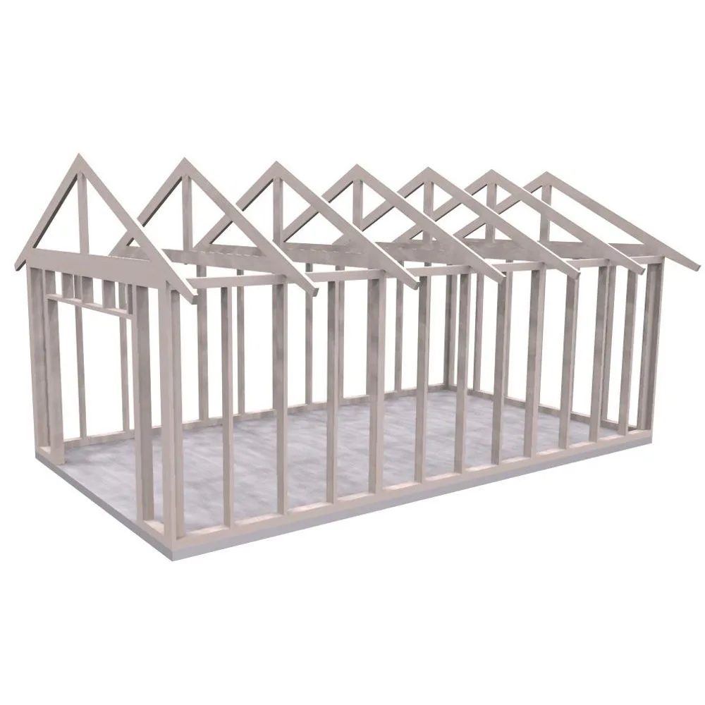 Attefallsstomme Byggstommar 27 grader 7200x3940 mm