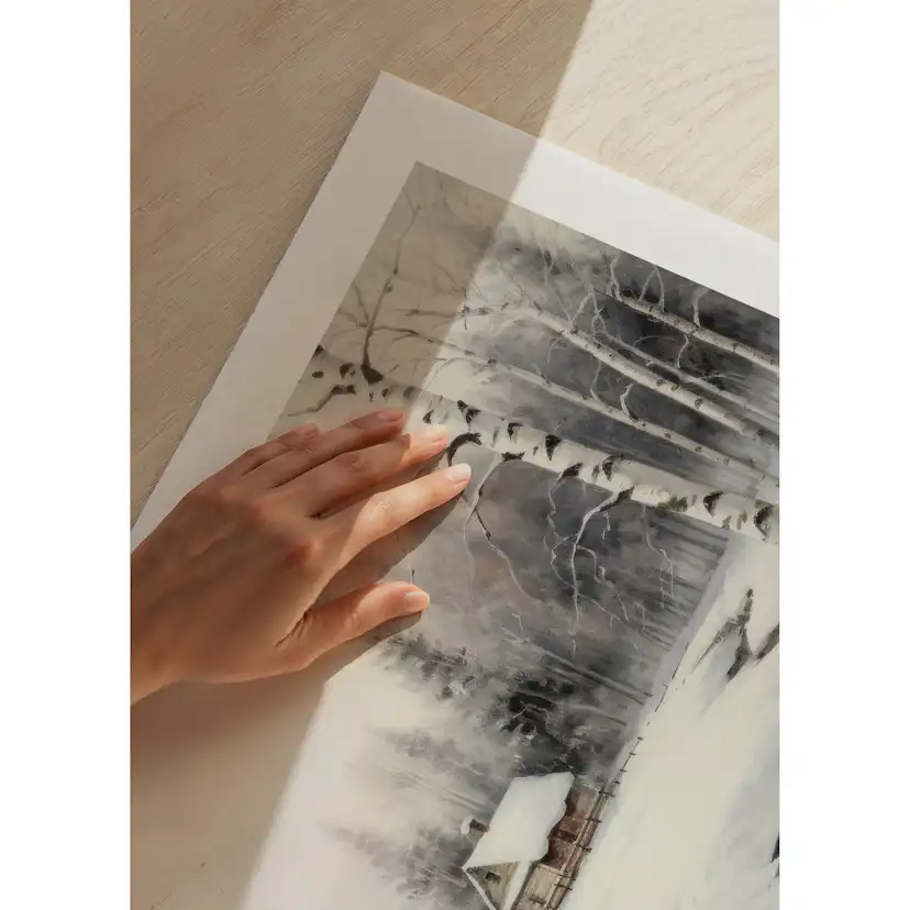 Poster Gallerix Cottage Winter Landscape