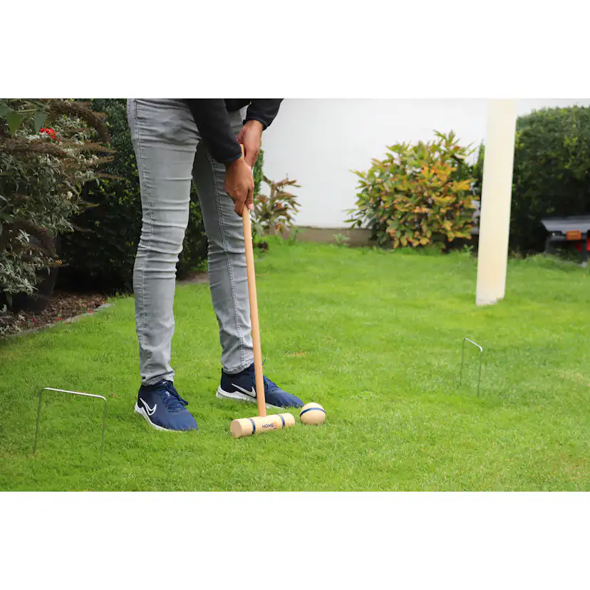 Krocket Home it Premium Krocketspel I Gummiträ För 4 Spelare