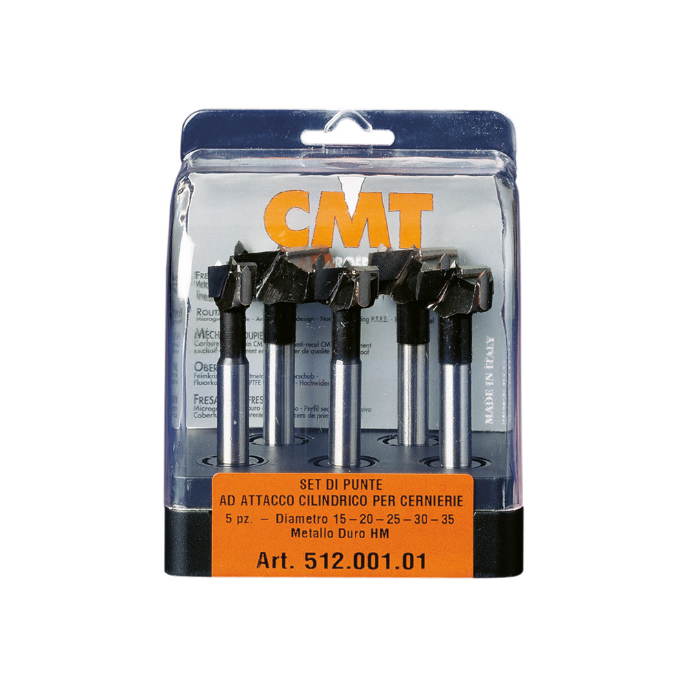 Gångjärnsborr CMT Orange Tools Set HM 15-35/90 mm K10